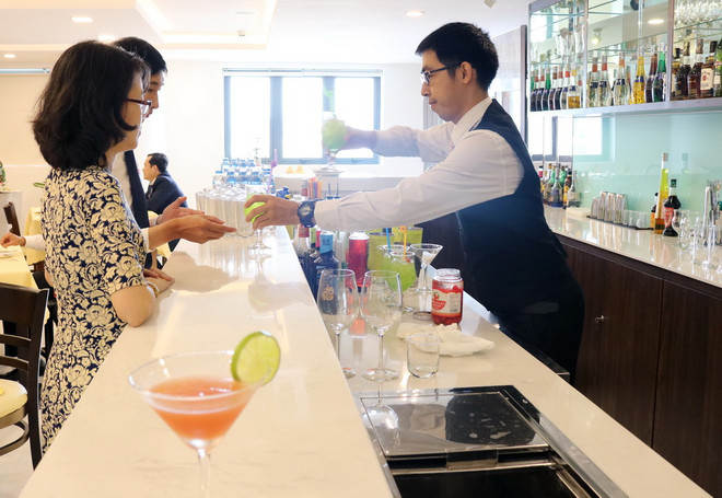 Khu tổ hợp thực hành du lịch và Khách sạn Sulyna chuẩn quốc tế, đẳng cấp 5 sao. (Ảnh: Phương Mỹ/Vietnam+) Trường Hồng Bàng khánh thành Khu thực hành du lịch chuẩn quốc tế ảnh 2
