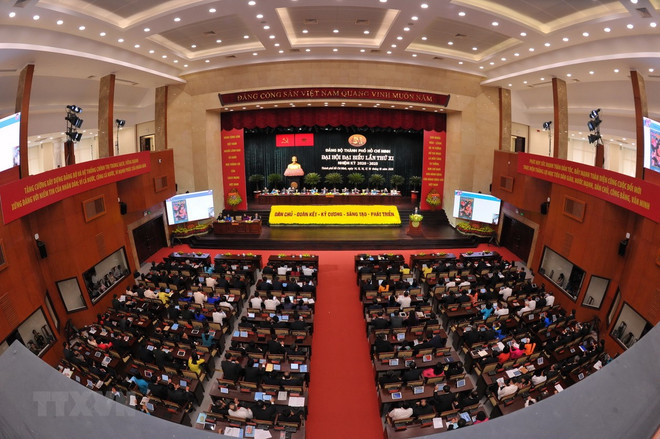 Quang cảnh Đại hội Đại hội đại biểu Đảng bộ Thành phố Hồ Chí Minh lần thứ XI, nhiệm kỳ 2020-2025. (Ảnh: Thanh Vũ/TTXVN) 27 đảng bộ trực thuộc Trung ương đạt tỷ lệ cấp ủy nữ trên 15% ảnh 1