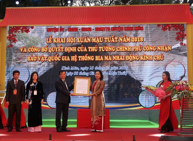 Công nhận Hệ thống bia ma nhai Động Kính Chủ là bảo vật quốc gia ảnh 1