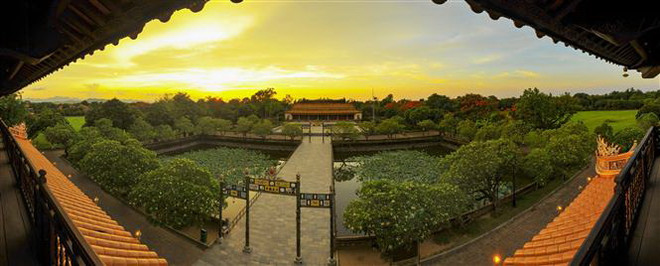 Điện Thái Hòa nằm trong khu vực Đại Nội của kinh thành Huế, được xây dựng vào năm 1805 thời vua Gia Long. (Ảnh: Minh Đức/TTXVN) Thừa Thiên-Huế sau 45 năm giải phóng: 'Cất cánh' bằng nội lực ảnh 1