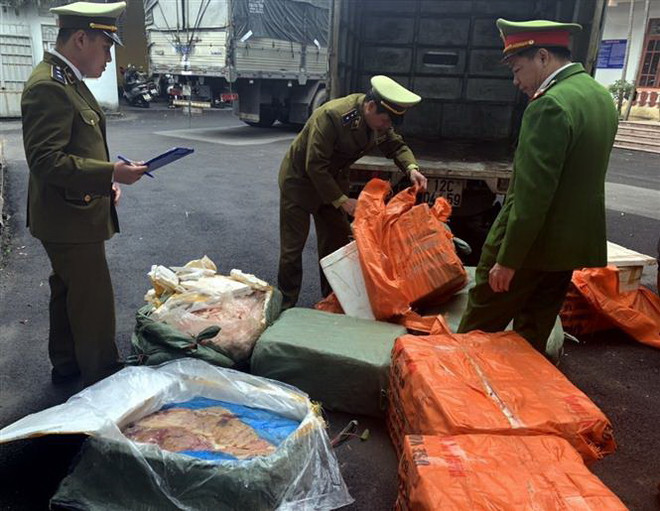 Phát hiện vụ vận chuyển chim chào mào và thịt lợn không rõ nguồn gốc ảnh 1