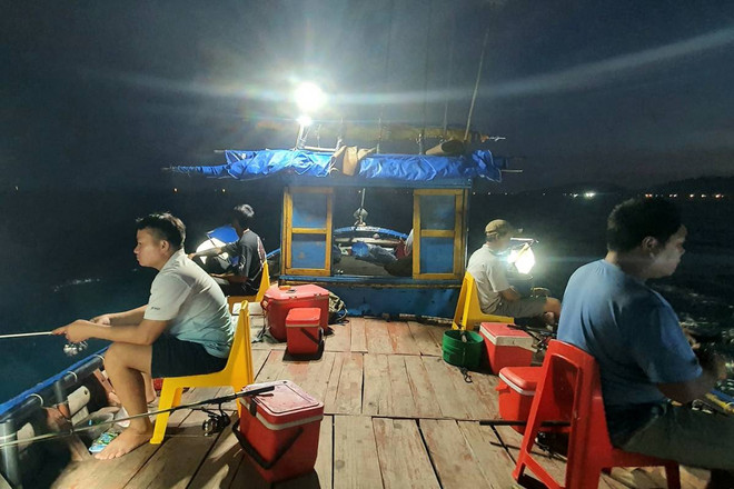 Câu mực ở Hạ Long.(Nguồn: DailyTour) Quảng Ninh: Ngăn chặn các dịch vụ du lịch tự phát trên Vịnh Hạ Long ảnh 2