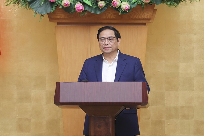 Thủ tướng Phạm Minh Chính chủ trì một phiên họp của Chính phủ. (Ảnh: Dương Giang/TTXVN) Giải pháp chủ yếu thực hiện Kế hoạch phát triển kinh tế-xã hội 2023 ảnh 3