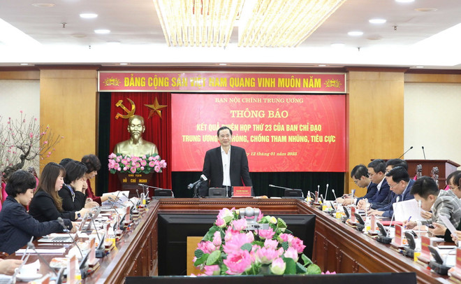 Ông Nguyễn Thái Học, Phó Trưởng Ban Nội chính Trung ương, phát biểu tại họp báo. (Ảnh: Phương Hoa/TTXVN) Năm 2023, tập trung giám sát những lĩnh vực dễ phát sinh tiêu cực ảnh 2
