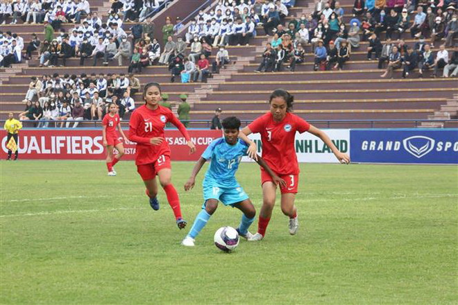 Giải U20 nữ châu Á: Tuyển Ấn Độ thắng đậm tuyển Singapore ảnh 1