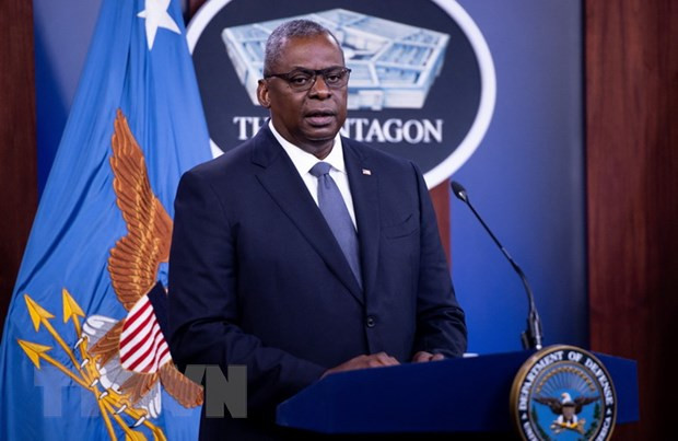Bộ trưởng Quốc phòng Mỹ Lloyd Austin. (Ảnh: AFP/TTXVN) Mỹ và Philippines thúc đẩy tăng cường quan hệ đồng minh ảnh 1