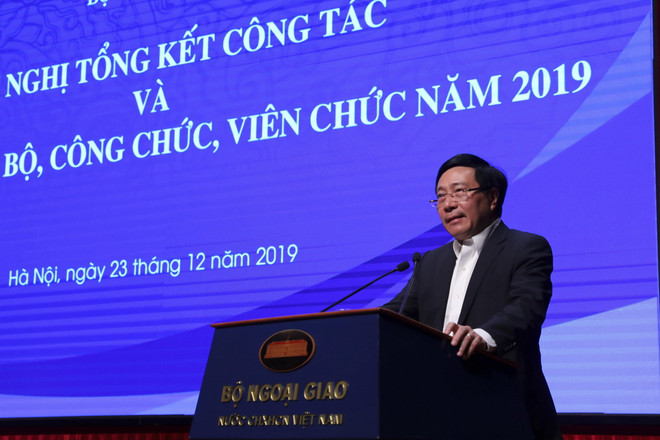 Phó Thủ tướng, Bộ trưởng Bộ Ngoại giao Phạm Bình Minh phát biểu kết luận. (Ảnh: Lâm Khánh/TTXVN) Ngành ngoại giao quyết tâm thực hiện thắng lợi mọi nhiệm vụ đối ngoại ảnh 1