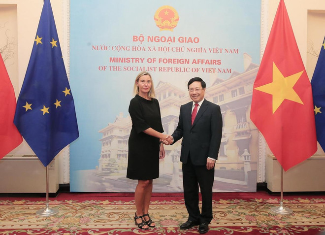 Phó Thủ tướng, Bộ trưởng Phạm Bình Minh hội đàm với Phó Chủ tịch EC ảnh 1