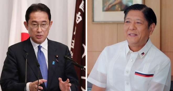 Thủ tướng Nhật Bản Fumio Kishida và Tổng thống Philippines Ferdinand Marcos Jr.(Nguồn: PNA) Nhật Bản, Philippines đàm phán Thỏa thuận Tiếp cận Đối ứng ảnh 1