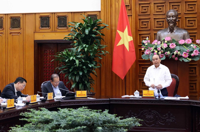 Thủ tướng Nguyễn Xuân Phúc phát biểu tại phiên họp. (Ảnh: Thống Nhất/TTXVN) Đảm bảo an toàn Dự án đường sắt đô thị Hà Nội, tuyến Cát Linh-Hà Đông ảnh 2