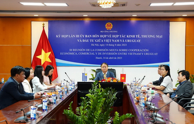 Thứ trưởng Bộ Công Thương Việt Nam Đỗ Thắng Hải đồng chủ trì kỳ họp. (Nguồn: Bộ Công Thương) Việt Nam-Uruguay đa dạng hóa cơ cấu sản phẩm xuất, nhập khẩu ảnh 1