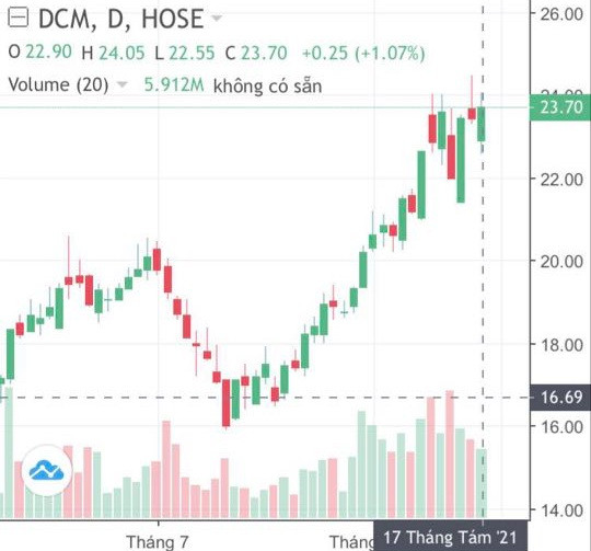 Giá phân bón 'phi mã,' cổ phiếu DCM tăng 5 tuần liên tiếp ảnh 1