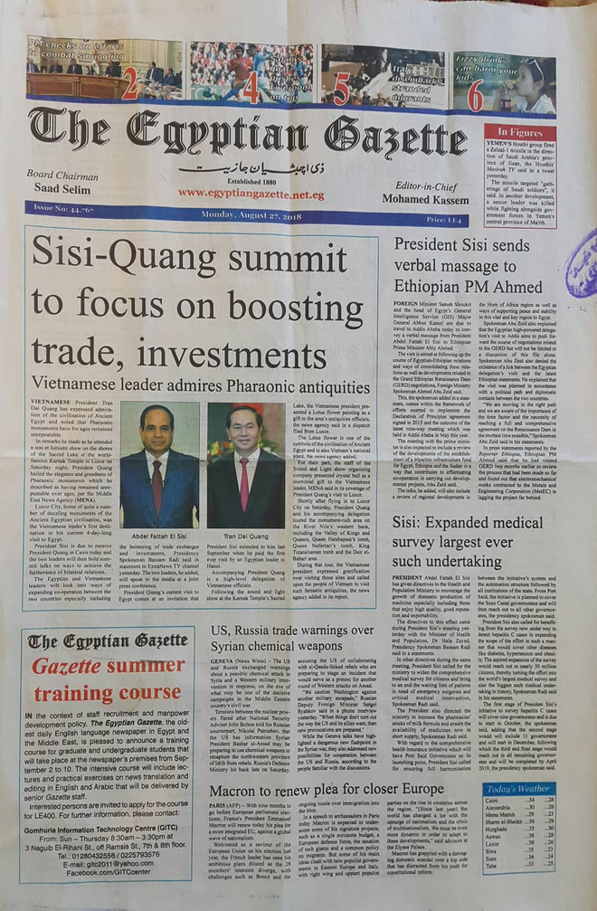 Báo chí Ai Cập đưa đậm nét về chuyến thăm của Chủ tịch nước ảnh 2