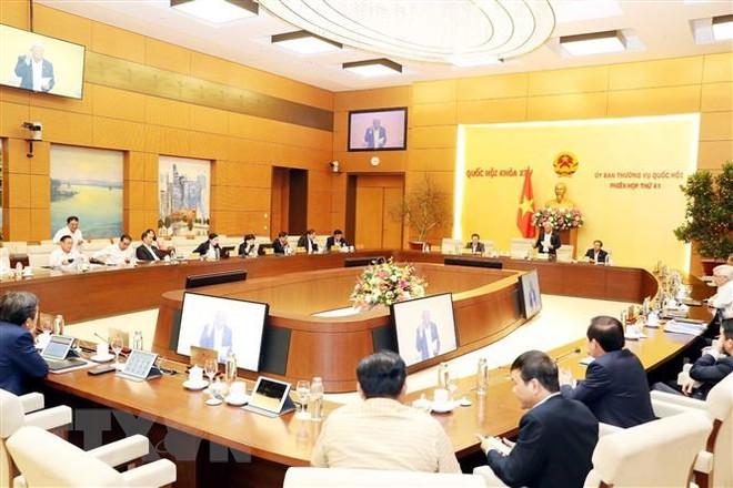 Một phiên họp của Ủy ban Thường vụ Quốc hội. (Ảnh: TTXVN) Phiên họp thứ 42 của Ủy ban Thường vụ Quốc hội sẽ khai mạc ngày 10/2 ảnh 1