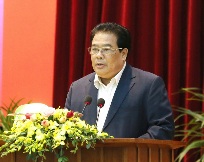 Ông Sơn Minh Thắng, Ủy viên Trung ương Đảng, Bí thư Đảng ủy Khối các cơ quan Trung ương phát biểu khai mạc hội nghị. (Ảnh: Phương Hoa/TTXVN) Đảng bộ Khối các cơ quan TW triển khai văn bản phục vụ đại hội đảng ảnh 1