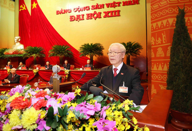 Đồng chí Nguyễn Phú Trọng, Tổng Bí thư Ban Chấp hành Trung ương khóa XIII, Chủ tịch nước CHXHCN Việt Nam đọc Diễn văn bế mạc Đại hội. (Ảnh: TTXVN) Diễn văn bế mạc Đại hội đại biểu toàn quốc lần thứ XIII của Đảng ảnh 2