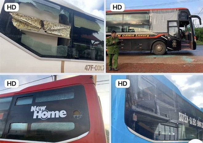 Đắk Nông: Nhóm đối tượng ném đá vào xe khách vì... bị chói mắt ảnh 1