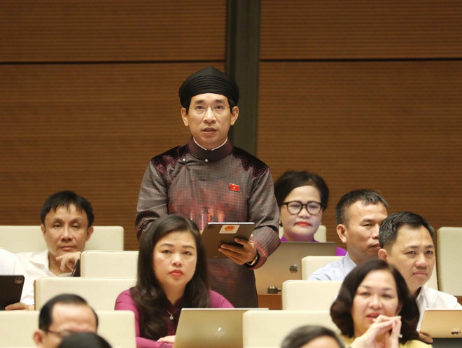 Đại biểu Quốc hội tỉnh Bình Định Nguyễn Văn Cảnh phát biểu. (Ảnh: Phương Hoa/TTXVN) Đại biểu Quốc hội đề xuất đưa giáo dục giới tính thành môn học độc lập ảnh 2
