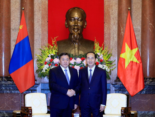 Chủ tịch nước Trần Đại Quang tiếp Chủ tịch Quốc hội Mông Cổ ảnh 1