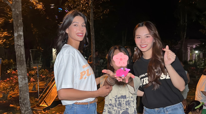 Miss World Maroc 2022 - Sonia Ait Mansour đồng hành cùng Hoa hậu Mai Phương trong chuyến thăm Mái ấm Mai Hòa, Củ Chi. (Ảnh: CTV/Vietnam+) hoa-hau-mai-phuong-va-miss-world-maroc-83.png