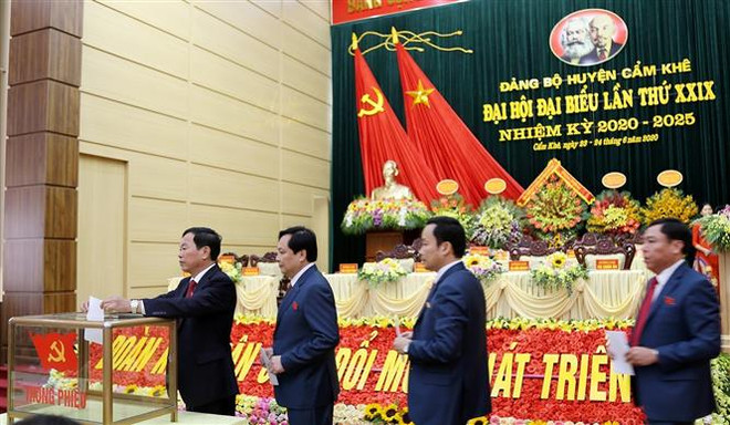 Phú Thọ rút kinh nghiệm sau Đại hội Đảng bộ huyện điểm đầu tiên ảnh 1