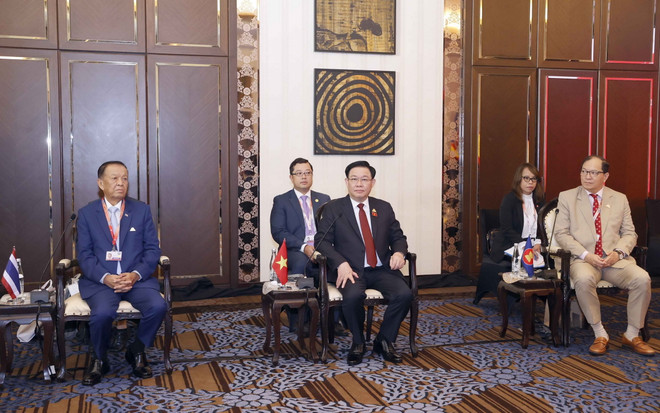 Các Trưởng đoàn dự AIPA-44 chào xã giao Chủ tịch Hạ viện Indonesia ảnh 1