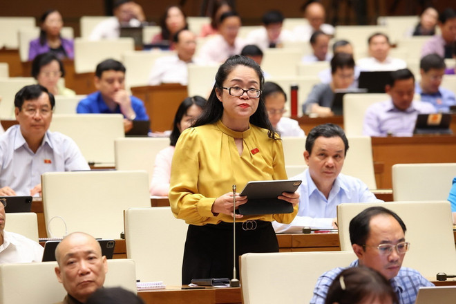 Đại biểu Dương Minh Ánh, Đoàn đại biểu Quốc hội thành phố Hà Nội phát biểu. (Ảnh: Văn Điệp/TTXVN) ttxvn_hop quoc hoi 2.jpg