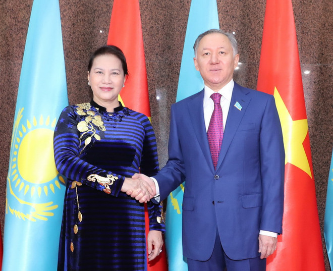 Chủ tịch Quốc hội hội đàm với Chủ tịch Hạ viện Cộng hòa Kazakhstan ảnh 1