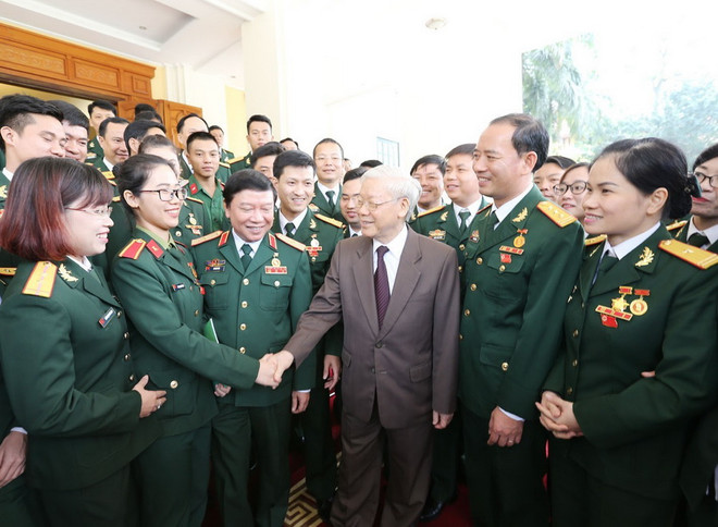 Tổng Bí thư gặp mặt thân mật các đại biểu ưu tú thanh niên quân đội ảnh 1