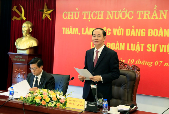 Chủ tịch nước Trần Đại Quang làm việc với Liên đoàn Luật sư Việt Nam ảnh 1