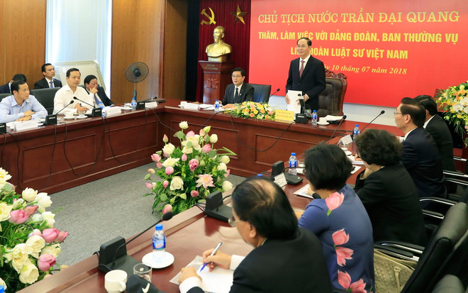 Chủ tịch nước Trần Đại Quang làm việc với Liên đoàn Luật sư Việt Nam ảnh 2