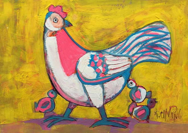 Năm Dậu, xem tranh gà đặc sắc của họa sỹ Thành Chương ảnh 1