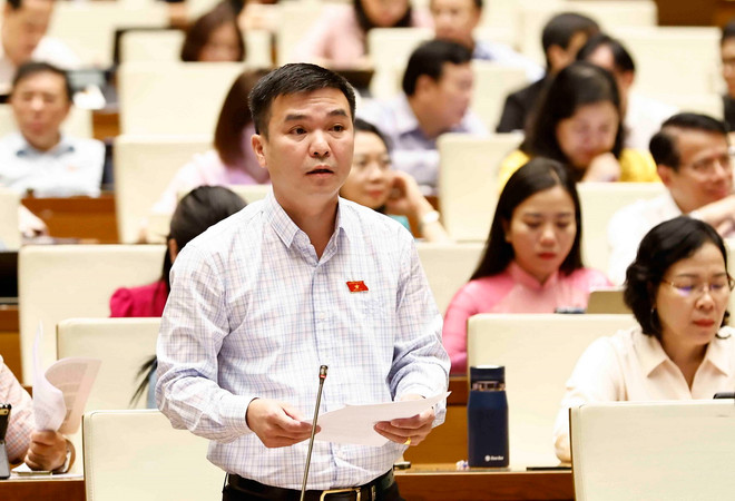 Đại biểu Quốc hội tỉnh Bắc Kạn Hà Sỹ Huân phát biểu ý kiến. (Ảnh: Doãn Tấn/TTXVN) ttxvn_hop quoc hoi 2.jpg