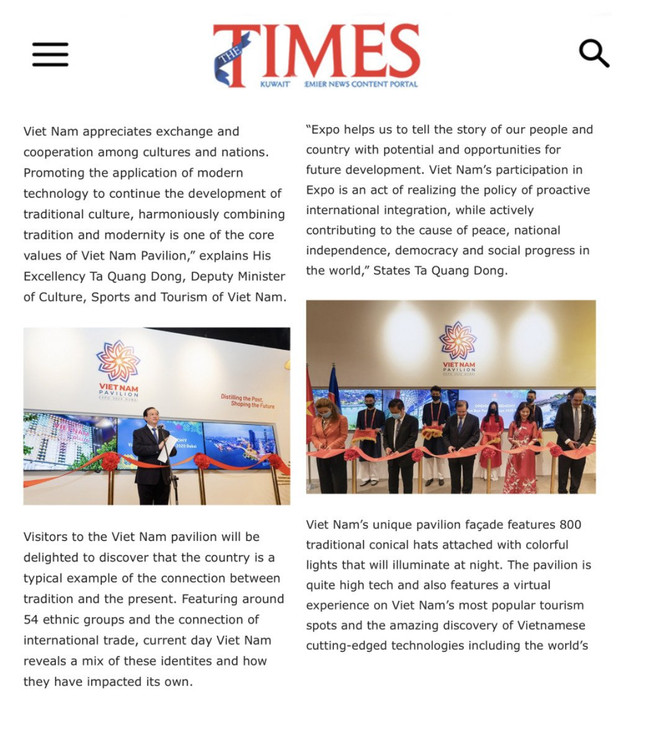 Việt Nam khẳng định dấu ấn tinh hoa tại Triển lãm EXPO 2020 ảnh 4