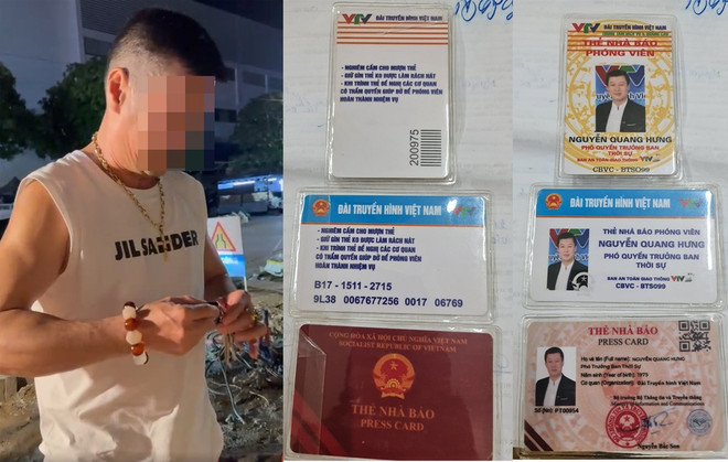 Nguyễn Quang Hưng cùng thẻ nhà báo giả. Thái Nguyên: Tạm giữ kẻ vi phạm nồng độ cồn, dùng thẻ nhà báo giả ảnh 1