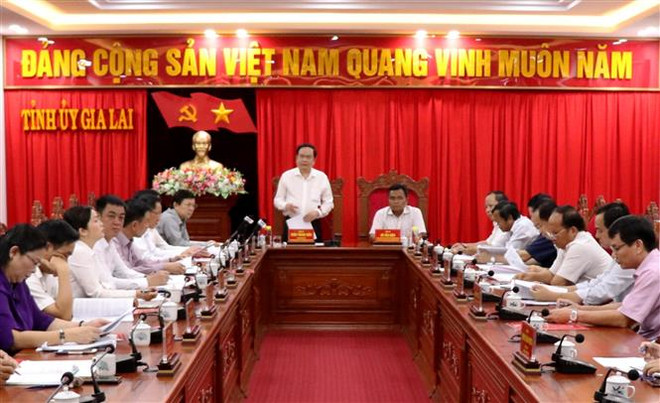 Đoàn Ban Bí thư TW Đảng làm việc với Ban Thường vụ Tỉnh ủy Gia Lai ảnh 2