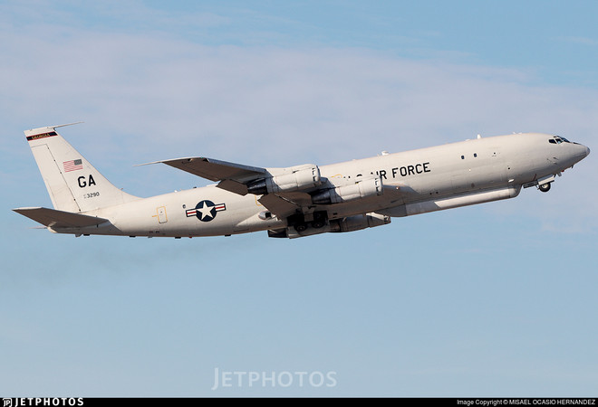 Máy bay do thám E-8C của Không quân Mỹ bay qua Hàn Quốc ảnh 1