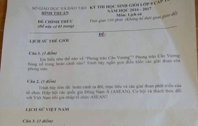 Báo cáo về sai sót đưa phong trào Cần Vương vào Lịch sử thế giới ảnh 1