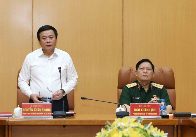 Đoàn Tiểu ban Văn kiện Đại hội XIII làm việc với Quân ủy Trung ương ảnh 1