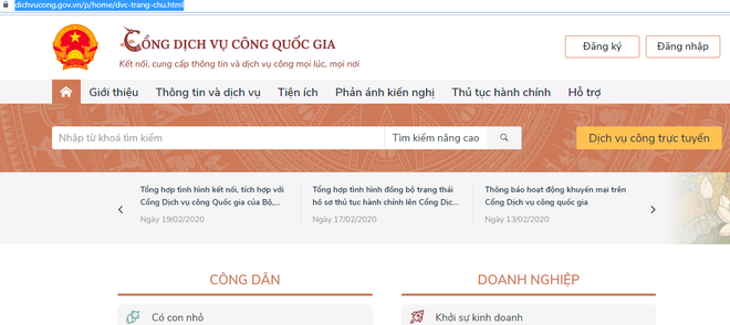 Trang chủ Cổng dịch vụ công Quốc gia. Đã có hơn 50.000 tài khoản đăng ký trên Cổng Dịch vụ công Quốc gia ảnh 1