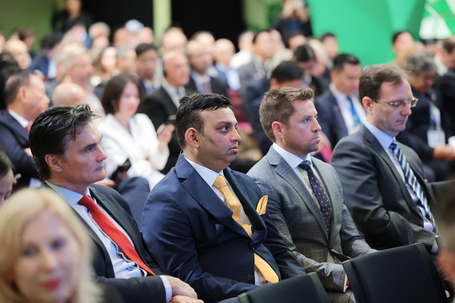Đại diện các doanh nghiệp Australia tham dự Diễn đàn Doanh nghiệp Việt Nam-Australia. (Ảnh: Dương Giang/TTXVN) ttxvn_dien dan doanh nghiep.jpg