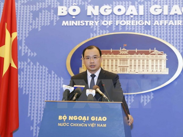 Người phát ngôn Bộ Ngoại giao Lê Hải Bình. (Ảnh: An Đăng/TTXVN) Việt Nam phản đối Trung Quốc mở đường bay dân sự đến Hoàng Sa ảnh 1