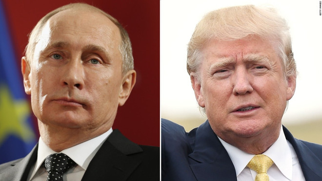 Tổng thống Nga Vladimir Putin (trái) và Tổng thống đắc cử Mỹ Donald Trump. (Nguồn: CNN) Tổng thống Nga Putin sẵn sàng thăm Mỹ nếu được ông Trump mời ảnh 1
