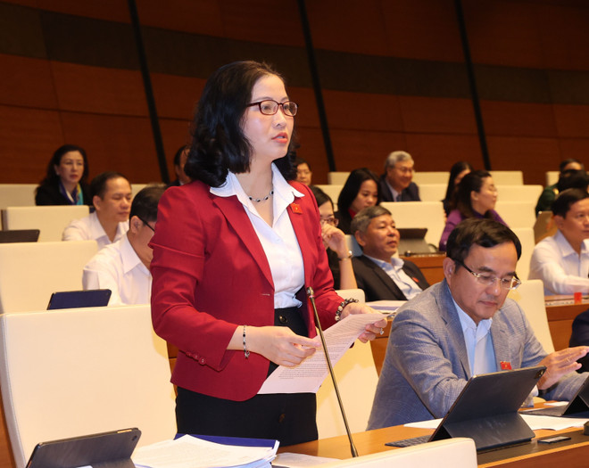 Đại biểu Quốc hội thành phố Hà Nội GS.TS Nguyễn Thị Lan, Giám đốc Học viện Nông nghiệp Việt Nam, phát biểu ý kiến tại phiên thảo luận về kế hoạch phát triển kinh tế - xã hội và ngân sách nhà nước năm 2020. (Ảnh: Doãn Tấn/TTXVN) Toàn cảnh phiên thảo luận của Quốc hội về tình hình kinh tế-xã hội ảnh 1