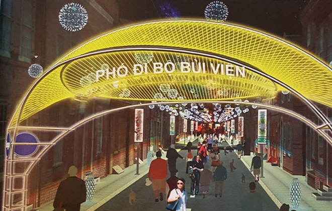 Phối cảnh Phố đi bộ Bùi Viện. Từ 15/7, Thành phố Hồ Chí Minh đưa vào hoạt động phố đi bộ Bùi Viện ảnh 1
