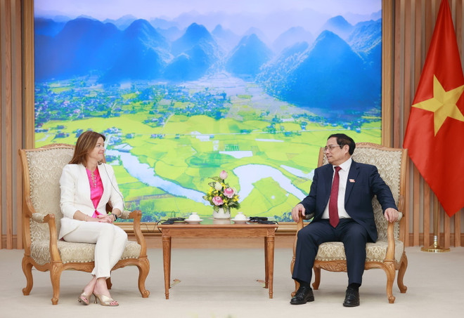 Thủ tướng Phạm Minh Chính tiếp bà Tanja Fajon, Phó Thủ tướng, Bộ trưởng Bộ Ngoại giao và Các vấn đề châu Âu Cộng hòa Slovenia. (Ảnh: Dương Giang/TTXVN) Làm sâu sắc hơn quan hệ Việt Nam-Slovenia trên tất cả các lĩnh vực ảnh 2