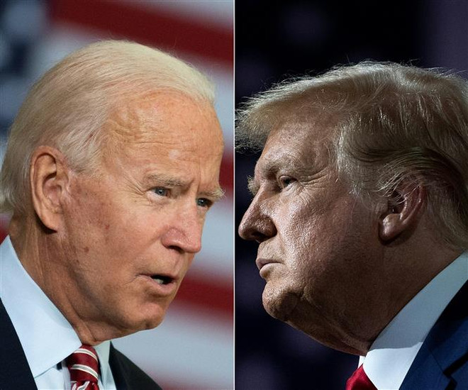 Ứng cử viên Tổng thống Mỹ của đảng Dân chủ Joe Biden (trái) và Tổng thống Mỹ Donald Trump (phải). (Ảnh: AFP/TTXVN) Bầu cử Mỹ 2020: Hồ sơ thuế hâm nóng cuộc tranh luận đầu tiên ảnh 1