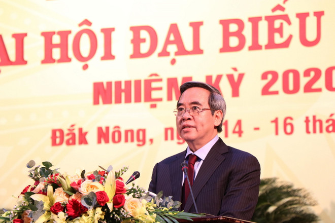 Ông Nguyễn Văn Bình phát biểu chỉ đạo Đại hội. (Ảnh: Hưng Thịnh/TTXVN) Đắk Nông phấn đấu trở thành tỉnh trung bình khá vào năm 2025 ảnh 1