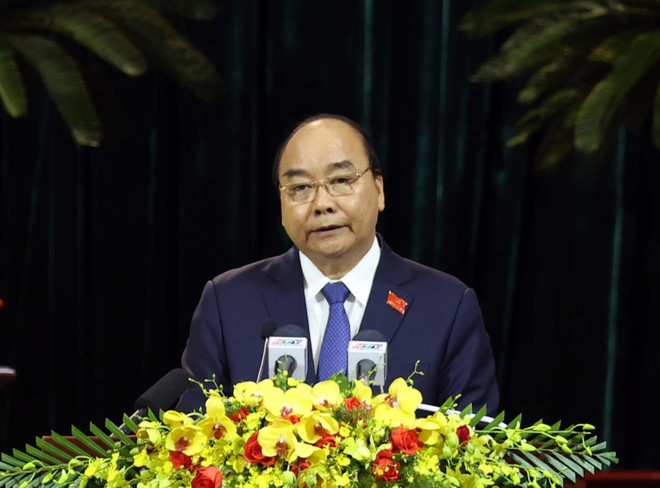 Ủy viên Bộ Chính trị, Thủ tướng Chính phủ Nguyễn Xuân Phúc phát biểu. (Ảnh: Thống Nhất/TTXVN) Xây dựng TP.HCM thành đại đô thị thông minh, đẳng cấp quốc tế ảnh 1
