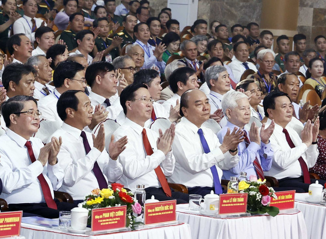 [Photo] Chủ tịch nước dự Lễ kỷ niệm 110 năm ngày sinh ông Võ Chí Công ảnh 4